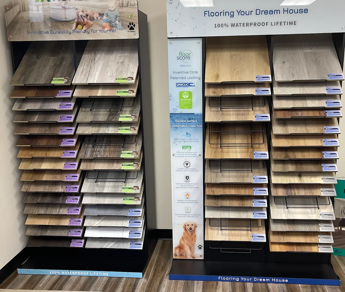 selling waterproof luxury vinyl plank at Livonia showroom